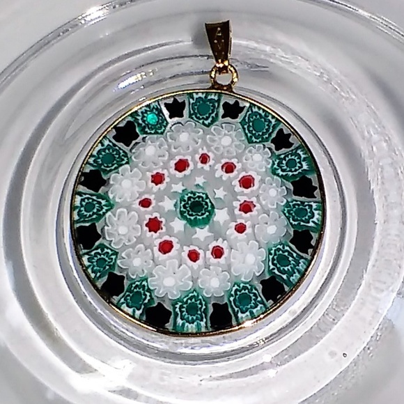 Antica Murrina Veneziana Jewelry - original Murano glass pendant 1 1/4" diameter